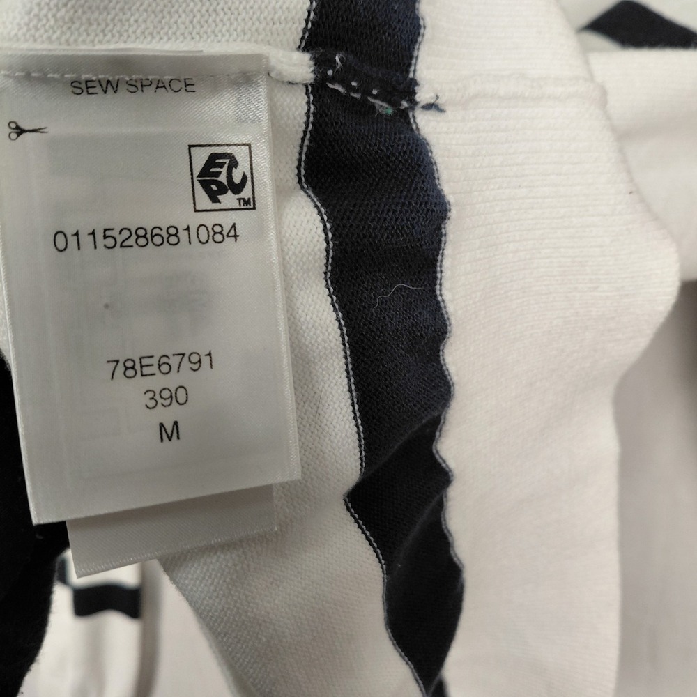 Tommy Hilfiger Sweater Mens Sz M Knit Striped Green Navy White Preppy Crest Logo - Picture 13 of 14